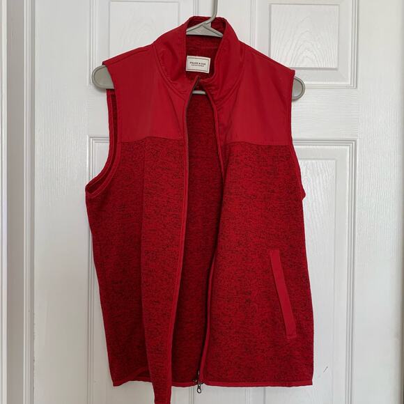 Frank & Oak Red Full Zip Fleece Vest | Outdoor Core Warm Layer Small - Picture 5 of 9